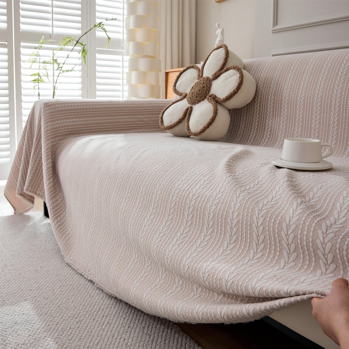 Couverture de canapé en douce avec motif de blé