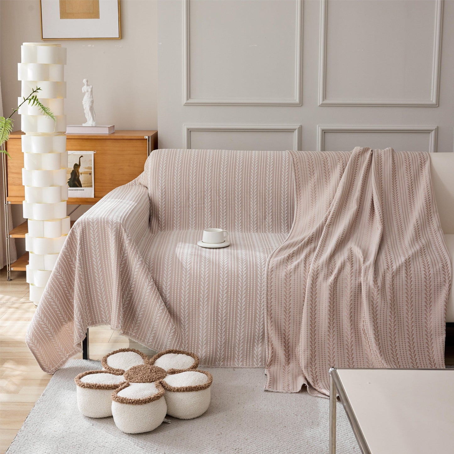 Couverture de canapé en douce avec motif de blé