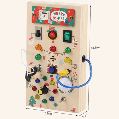 Tableau de Formation Sensorielle Montessori pour Enfants - Jouet Éducatif en Bois avec Lumières LED, Cadeau d'Apprentissage Précoce pour Bébés
