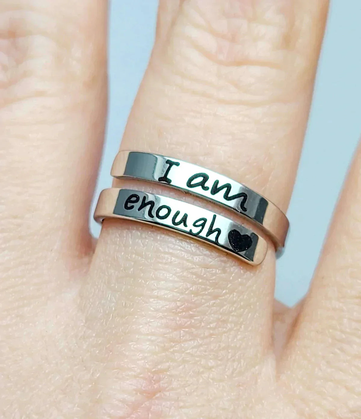 Empower Yourself with the "I Am Enough" Silver Ring | Boost Your Confidence and Strength