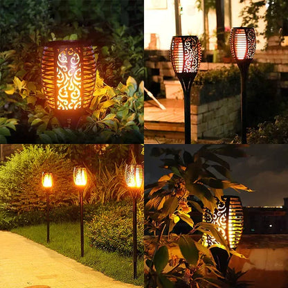 Floroux torche de jardin LED | Lampe à flammes alimentée par solaire pour l'extérieur | Décoration résistante aux intempéries pour jardin et terrasse