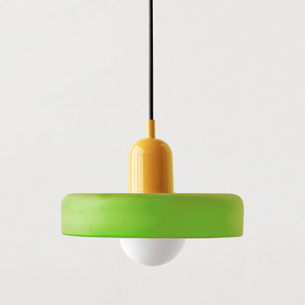 Suspension Floroux in colored glass | Elegant hanging lamp in Bauhaus style | Designer lamp for the living room and dining room