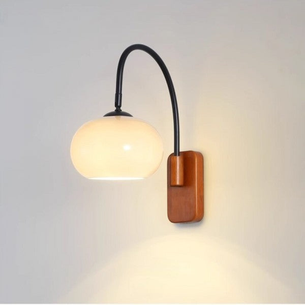 Floroux Kaki lampe murale en verre pivotante