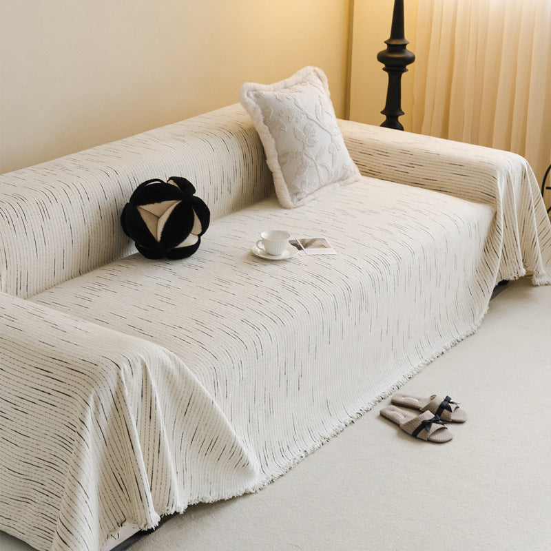 Couvre-sofa/canapé en chenille esthétique minimaliste