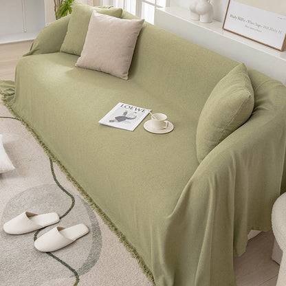 Couverture de sofa/canapé réversible en chenille doux léger