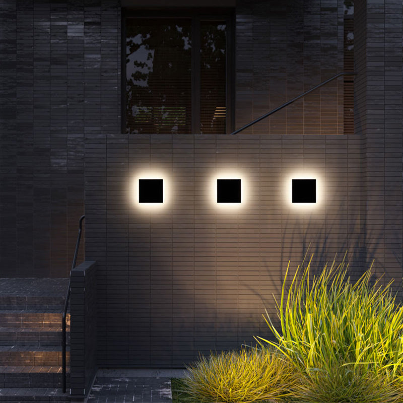 Floroux - Applique LED moderne élégante en métal noir pour intérieur et extérieur