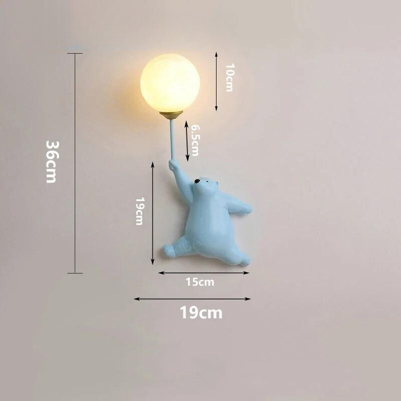 Floroux - Lampe murale LED ours amusante pour la chambre d'enfant