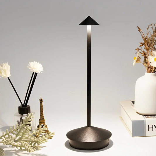 LumiGlow - Lampe de table à toucher USB en forme de champignon triangulaire avec dimmable à 3 niveaux