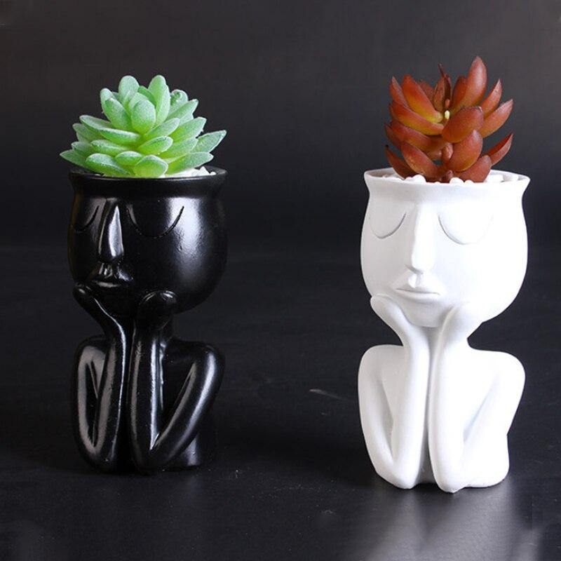 Floroux Ceramic Flower Pot | Elegant Face Plant Pot | Unique Decoration for Home & Office