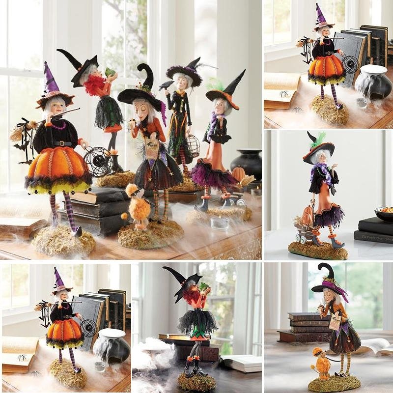 Floroux Halloween Sorcière-Résine-Ornement | Figurine déco | Décoration d'automne effrayante pour la maison