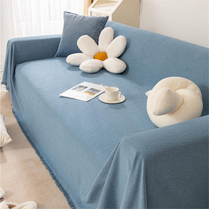 Couverture de canapé / canapé léger en chenille de couleur pure