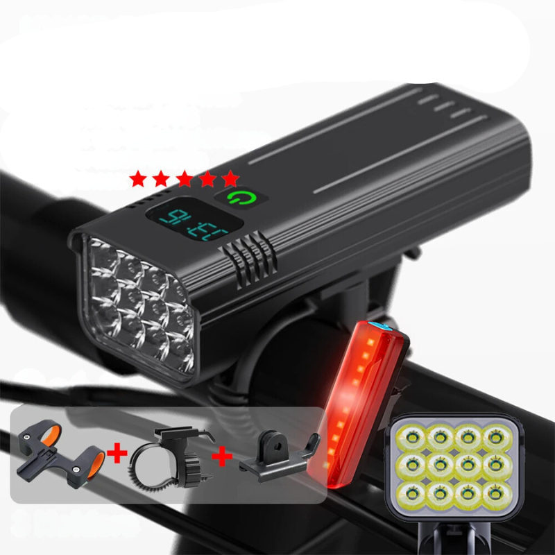 Floroux Luminaire LED for Bicycle | Rechargeable Bicycle Light | Safe and Waterproof for Day and Night