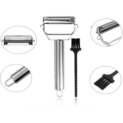 Floroux - Éplucheur de légumes multifonction ultra-tranchant et coupe-julienne en acier inoxydable