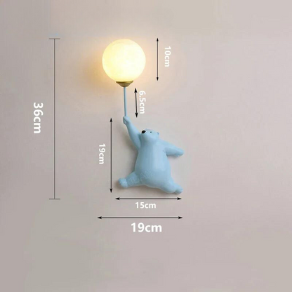Floroux - Lampe murale LED ours drôle pour la chambre des enfants