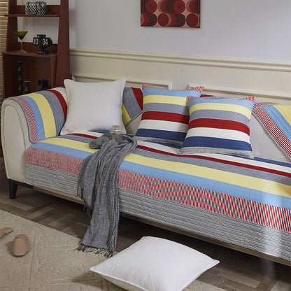 Coussin de canapé en coton à rayures rétro