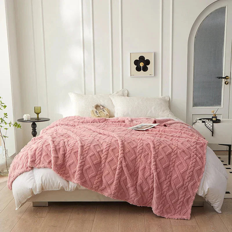 CozyLuxe - Couverture en Laine de Mouton Luxe pour Chambre à Coucher