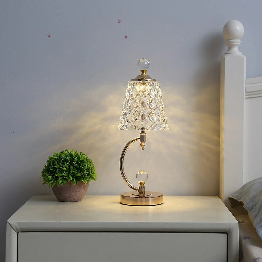 Lampe de table en cristal doré Floroux