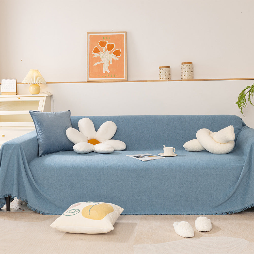 Couverture de canapé / canapé léger en chenille de couleur pure