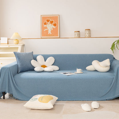 Couverture de canapé / canapé léger en chenille de couleur pure