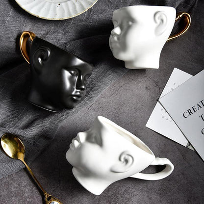 Floroux ceramic mugs | Face Design mugs | Available individually or as a set