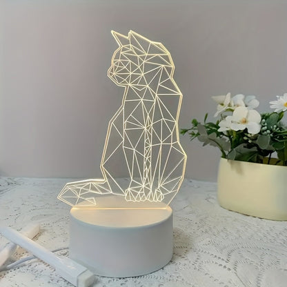 CatGlow Lampe - Moderne 3D Lampe de Nuit USB
