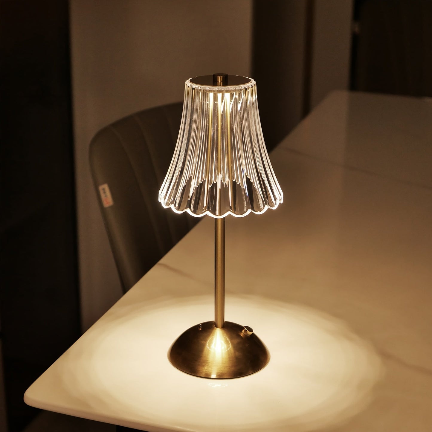 Crystaluxe Lampe - Lampe de Table LED en Cristal avec Fonction Tactile