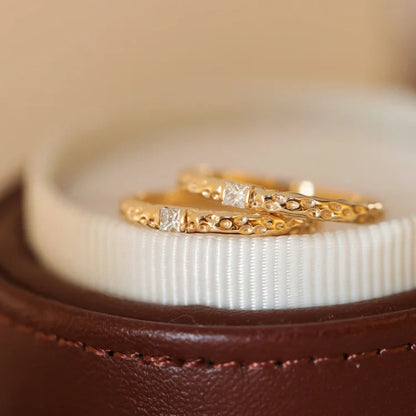 Bague en Argent Sterling Doré Brillant avec Zirconia - Aurora Élégance