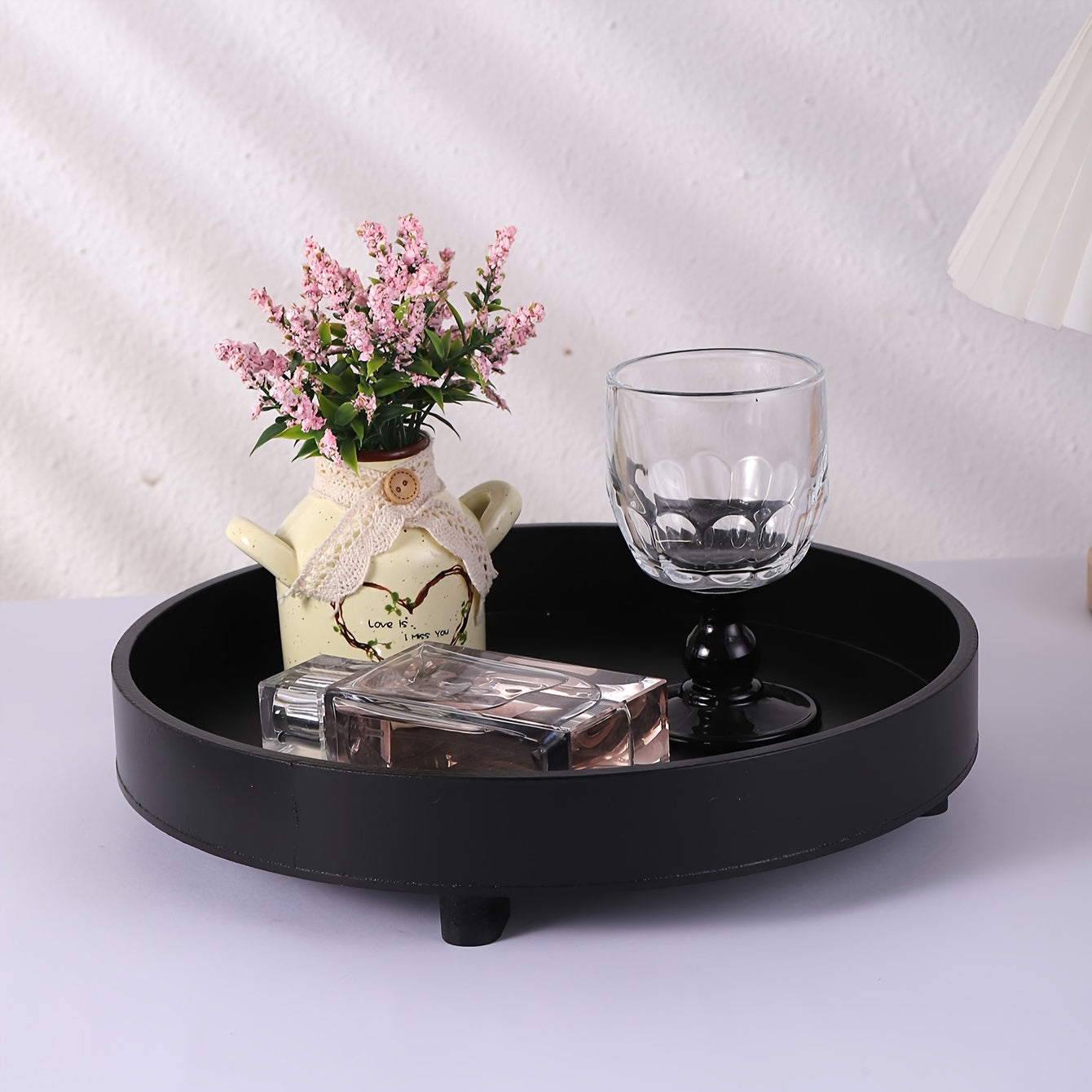 ClassicTray – Luxe Noir Plateau en Bois pour Décoration