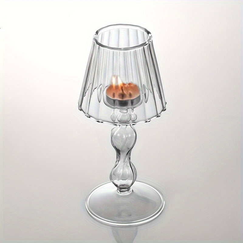 CrystalGlow – Luxe Lampe de Table en Verre & Bougeoir