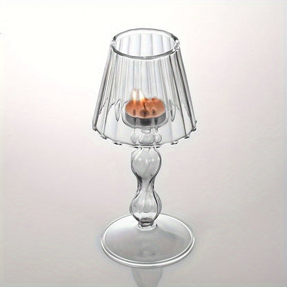 CrystalGlow – Luxe Lampe de Table en Verre & Bougeoir