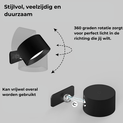 Floroux - Applique sans fil 360° mince | Éclairage moderne rechargeable