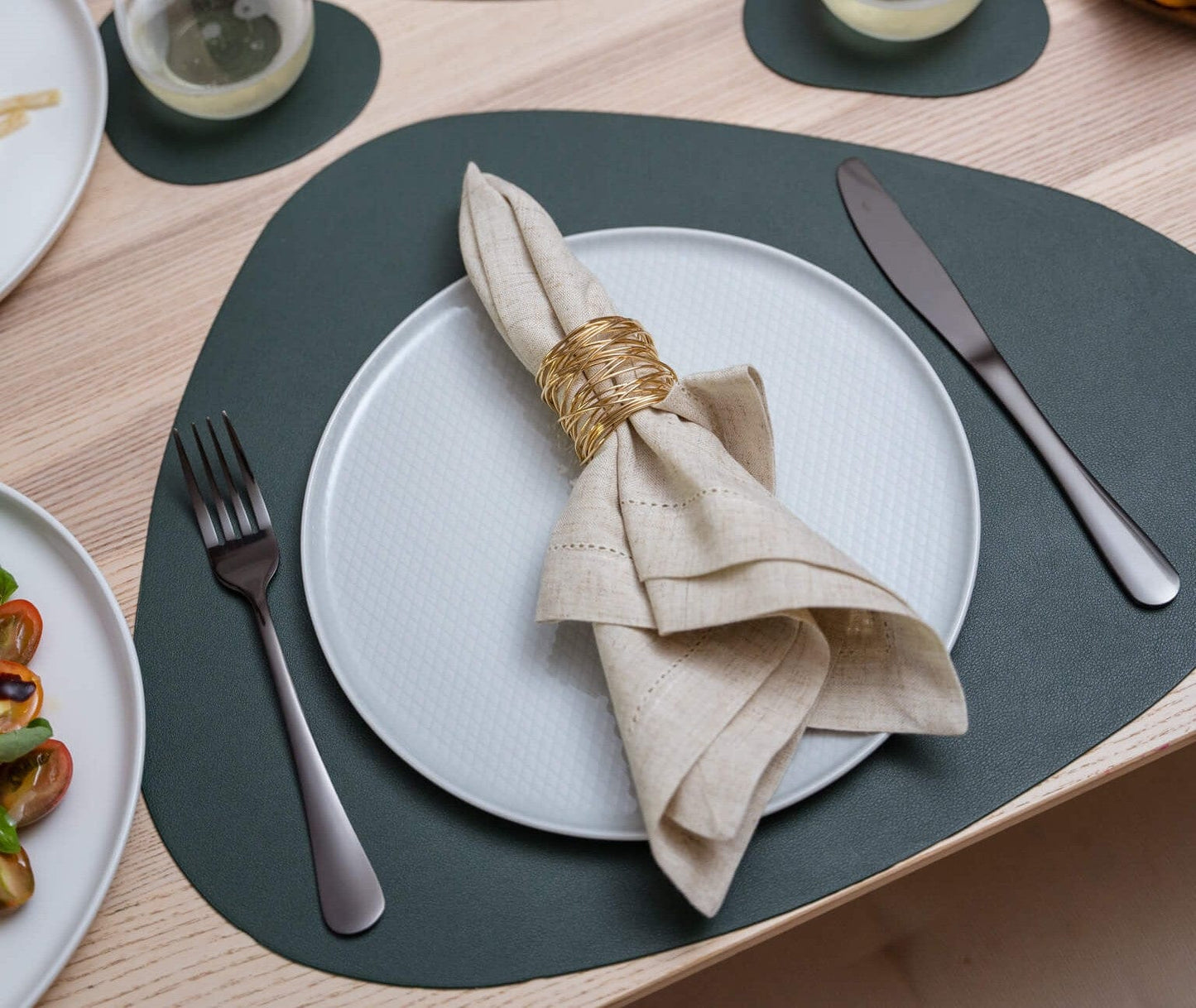 Bayley - Ensemble de luxe en simili cuir Ensemble de table et sous-verres