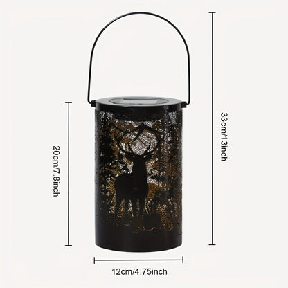 LumiGlow Lantern - Lanterne en fer solaire avec design naturel