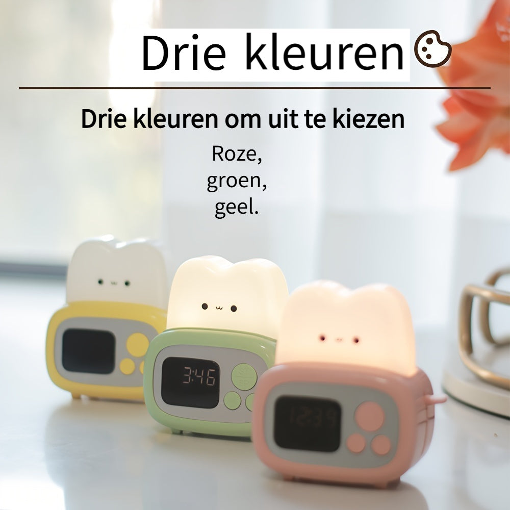 GlowBake Horloge - Réveil LED moderne avec USB rechargeable