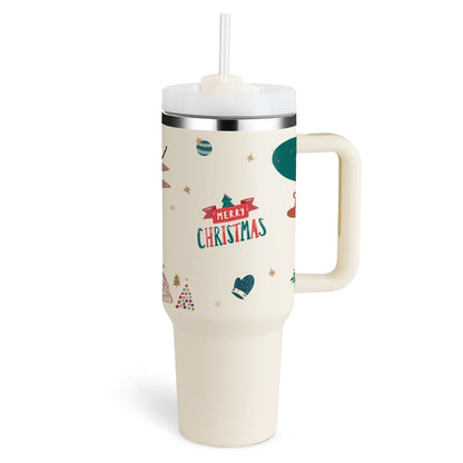 Tasse isolante avec anse et paille | 1200 ML