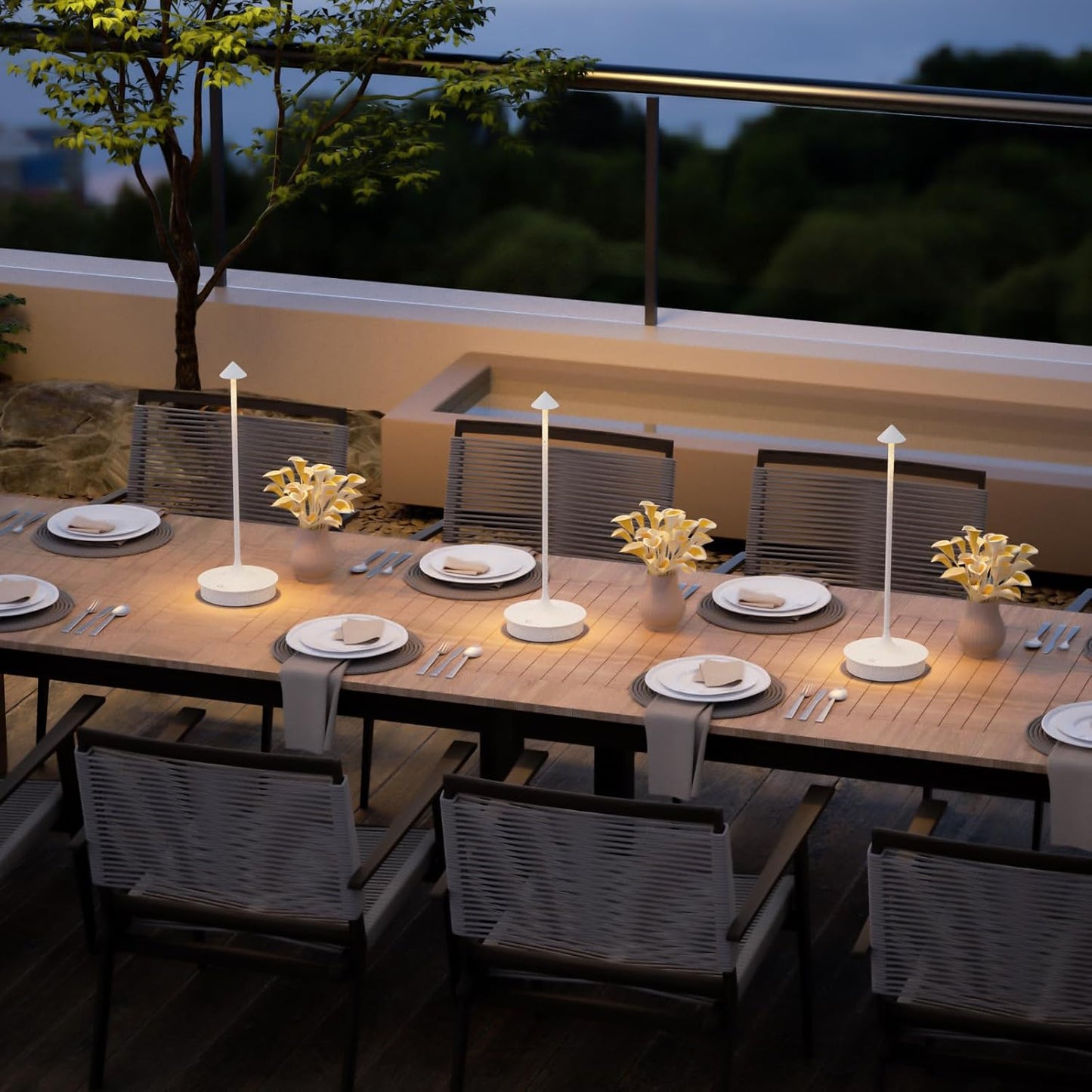 Floroux Lampe de table sans fil - Set de 2 lampes de table à batterie