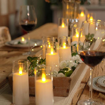 CandleGlow™ Flameless LED Candle Set | 9 Pieces Acrylic Candles | Atmospheric Decoration for Home and Events