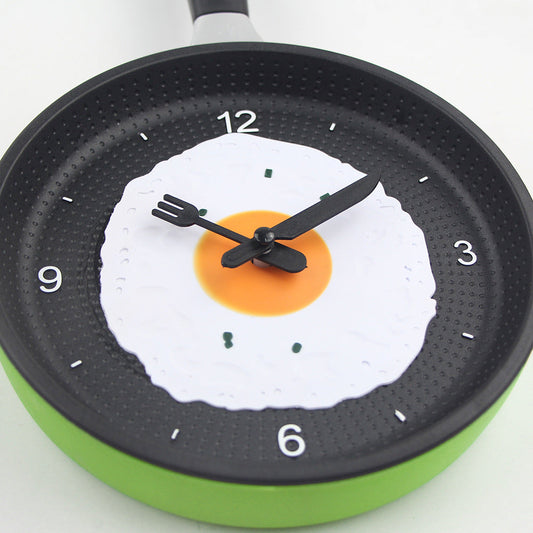 Fried Egg Wall Clock Floroux | Silent Clock | Simple Wall Clock | Creative Design for Kitchen and Home