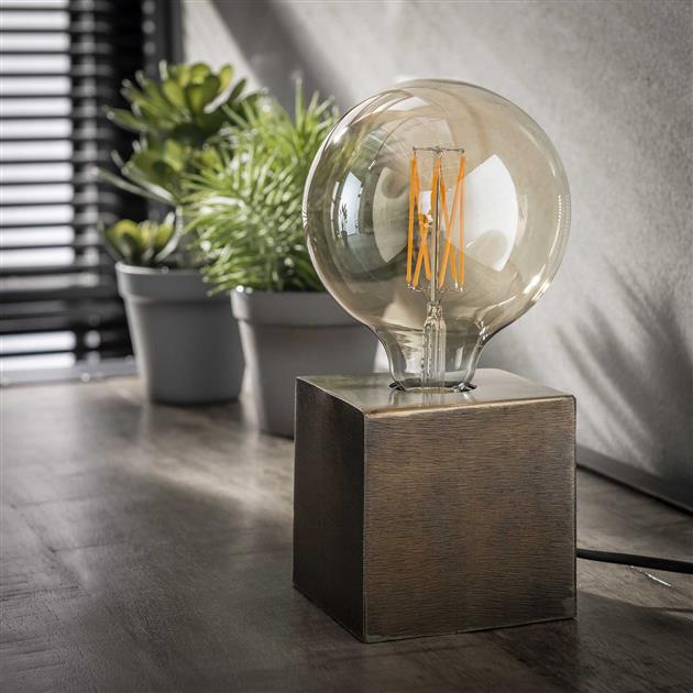 Floroux – Lampe de table industrielle élégante en métal bronze et noir