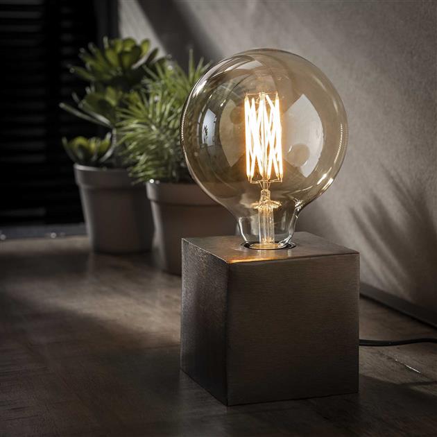 Floroux – Lampe de table industrielle élégante en métal bronze et noir