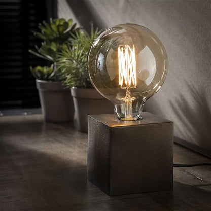 Floroux – Lampe de table industrielle élégante en métal bronze et noir