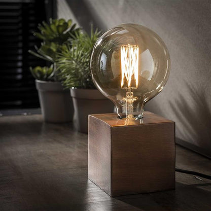 Floroux – Lampe de table industrielle élégante en métal bronze et noir