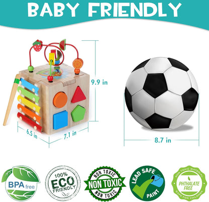 Cube d'activités Montessori 8-en-1 élégant - Plaisir éducatif pour les bébés