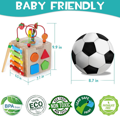 Cube d'activités Montessori 8-en-1 élégant - Divertissement éducatif pour bébés
