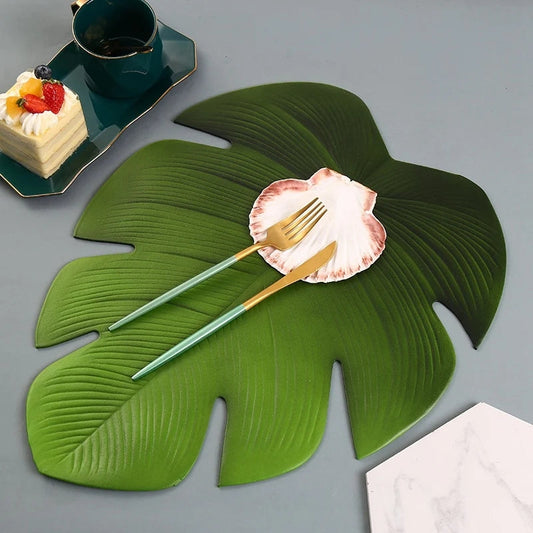 6 pc Tapis de Table Feuille Verte