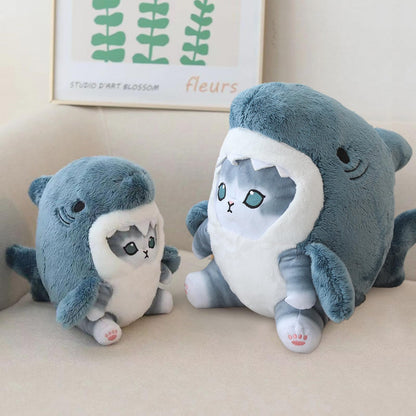 Floroux - Chat câlin espiègle dans un joli costume de requin pour enfants