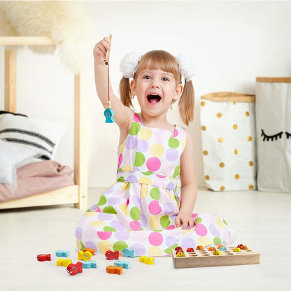 Enchanting Wooden Magnetic Fishing Game - Educational Play Fun for Toddlers
