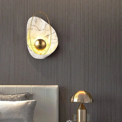 Floroux Applique murale en marbre | Design moderne | Éclairage LED | Lampe murale décorative