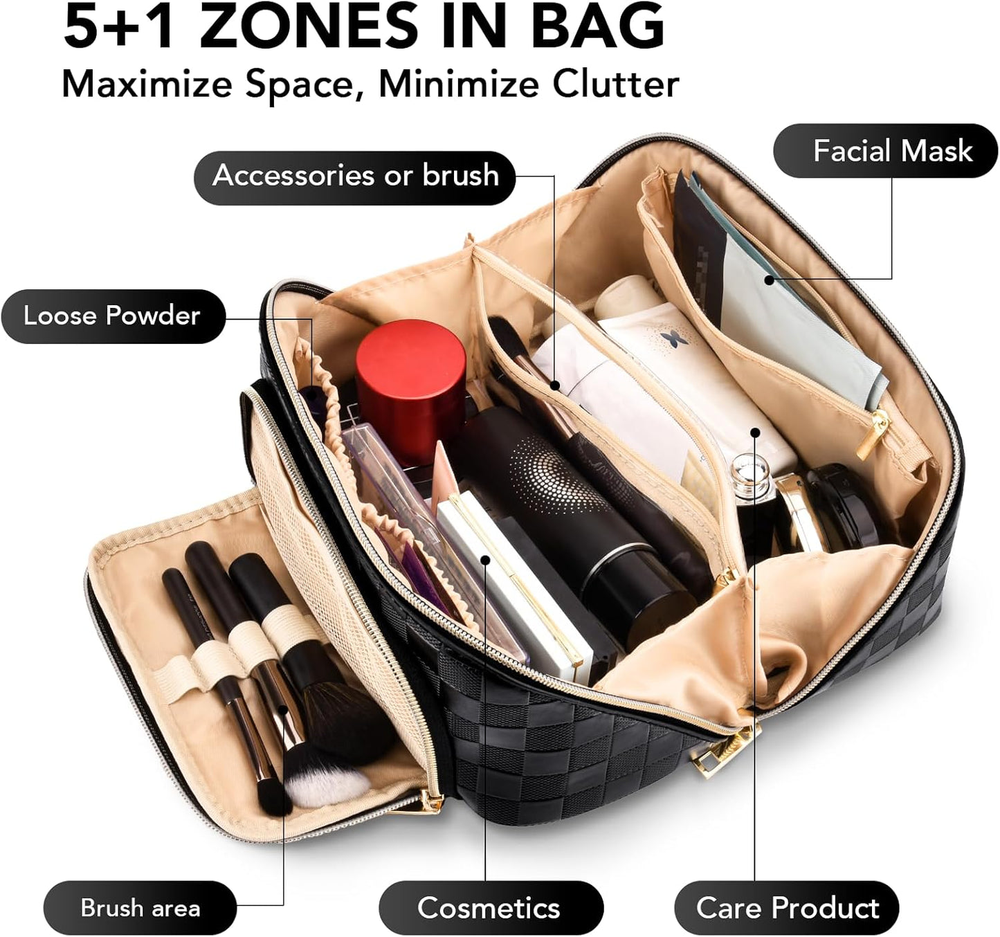 GlamBag - Trousse de maquillage imperméable avec grande capacité