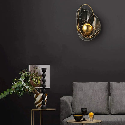 Floroux Applique murale en marbre | Design moderne | Éclairage LED | Lampe murale décorative